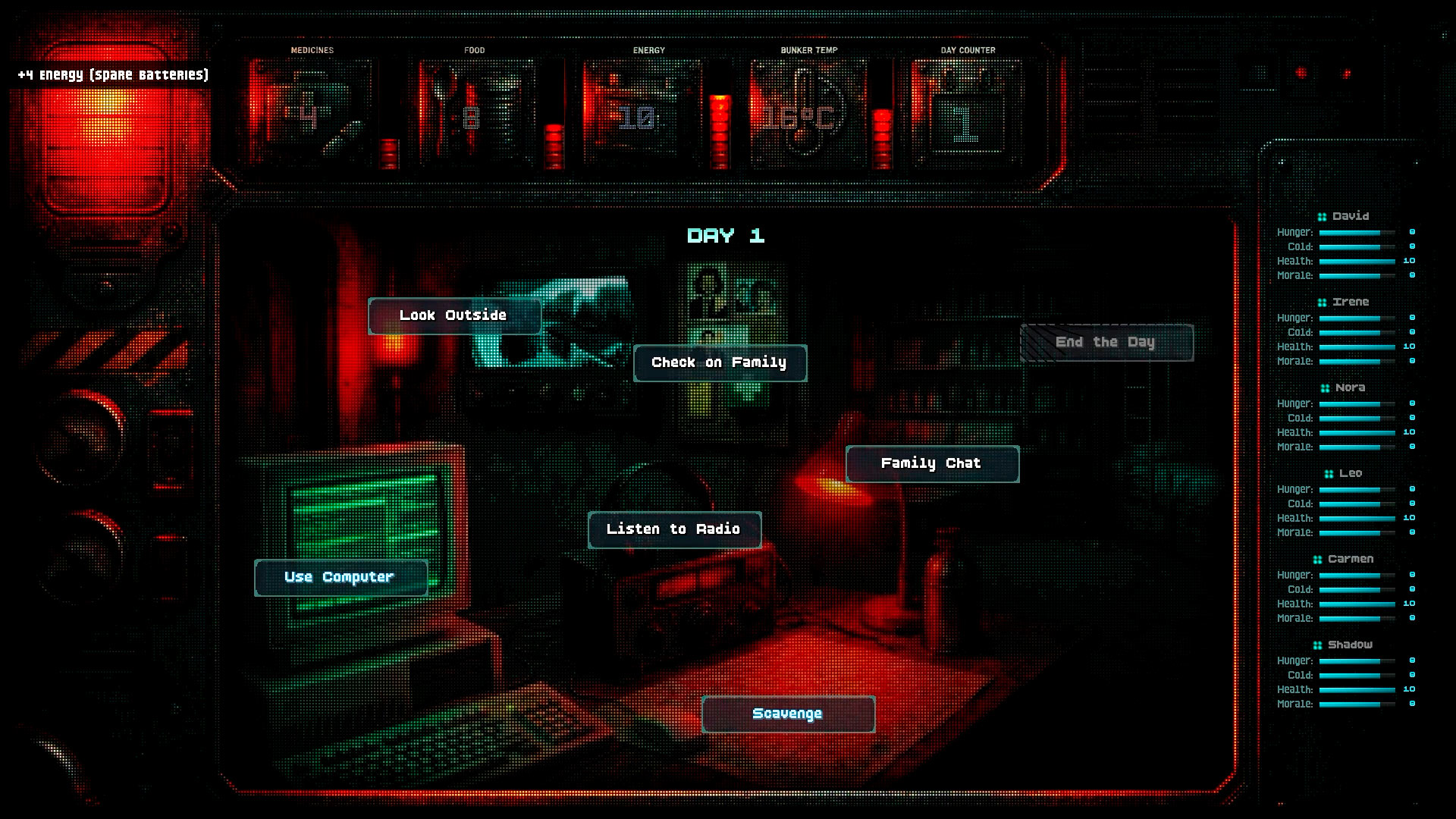 Resource management inside the Still Breathing bunker